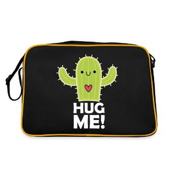 Hug me ! Kaktus / Cactus - Retro Bag - black/gold - Back
