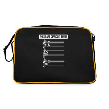 These Are Difficult Times Music Lover Musician - Retro Bag - black/gold - Back