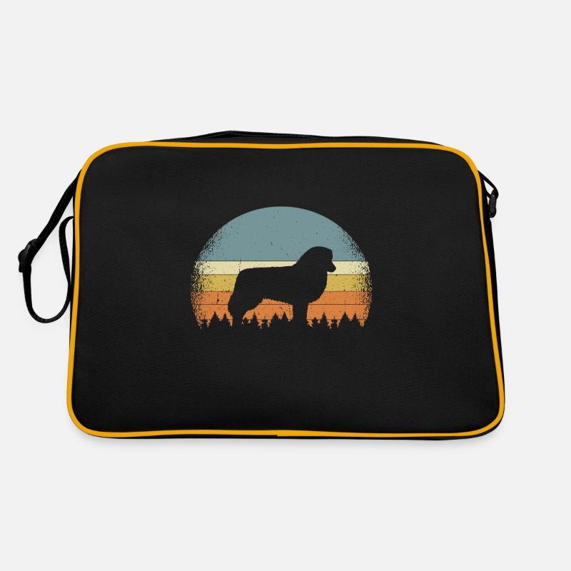 Australian Shepherd australischer Schäferhund - Retro Tasche - Schwarz/Gold