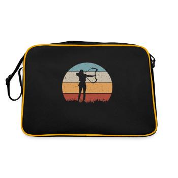 Bogenschießen Bogenschiessen Bogensport - Retro Tasche - Schwarz/Gold - Hinten