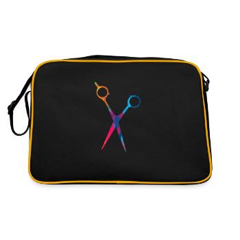 Friseur Friseurin Friseure Friseursalon Geschenk - Retro Tasche - Schwarz/Gold - Hinten