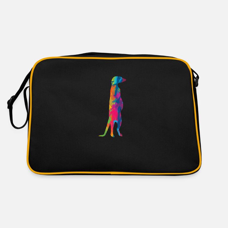 Erdmännchen - Retro Tasche - Schwarz/Gold