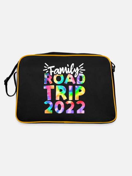 Road trip en famille 2022 Voyage en voiture - Sac Retro - noir/or - Dos