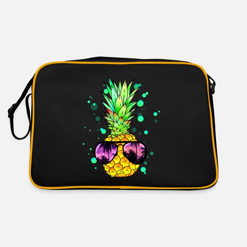Pineapple with cool beach sunglasses Retro Bag