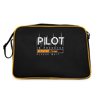 Pilot Flugkapitän Flugzeugführer Segelfliegen - Retro Tasche - Schwarz/Gold - Hinten