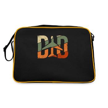 Pilot Flugkapitän Flugzeugführer Segelfliegen - Retro Tasche - Schwarz/Gold - Hinten