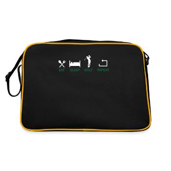 Golf Golfer Present Golf Player Golf Club Golf Ball - Retro Bag - black/gold - Back