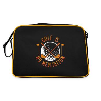 Golf Golfer Present Golf Player Golf Club Golf Ball - Retro Bag - black/gold - Back