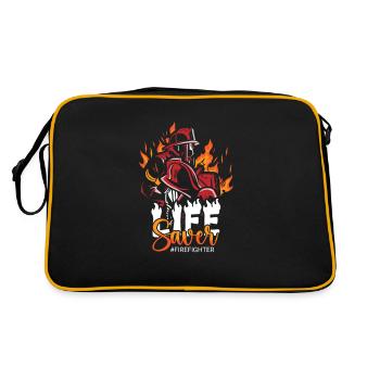 Fire Brigade Present Firefighter Papa Emergency Siren - Retro Bag - black/gold - Back