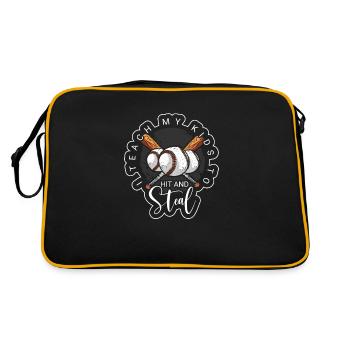 Baseball présent home run joueur de baseball athlète - Sac Retro - noir/or - Dos