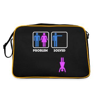 Problem solved | funny sayings, sarcasm - Retro Bag - black/gold - Back