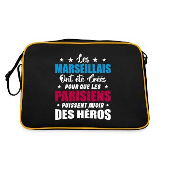 Marseillais Vs Parisiens Humour et drôles - Sac Retro - noir/or - Dos