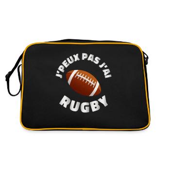 Je Ne Peux Pas, J'Ai RUGBY ! - Sac Retro - noir/or - Dos