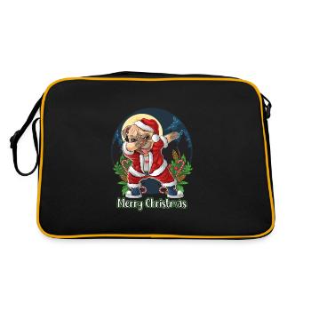 Merry Christmas Dabbing Dog - Retro Bag - black/gold - Back