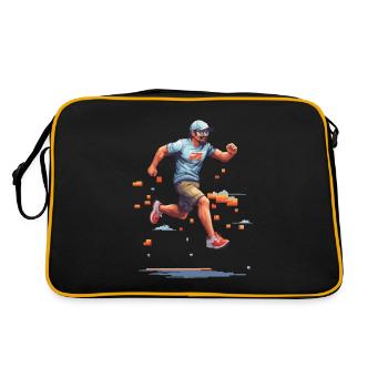 Retro Gamer Pixel Kunst Vintage Videospiel - Retro Tasche - Schwarz/Gold - Hinten