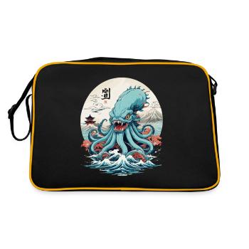 Vintage Kraken Sea Monster Japon Style esthétique - Sac Retro - noir/or - Dos