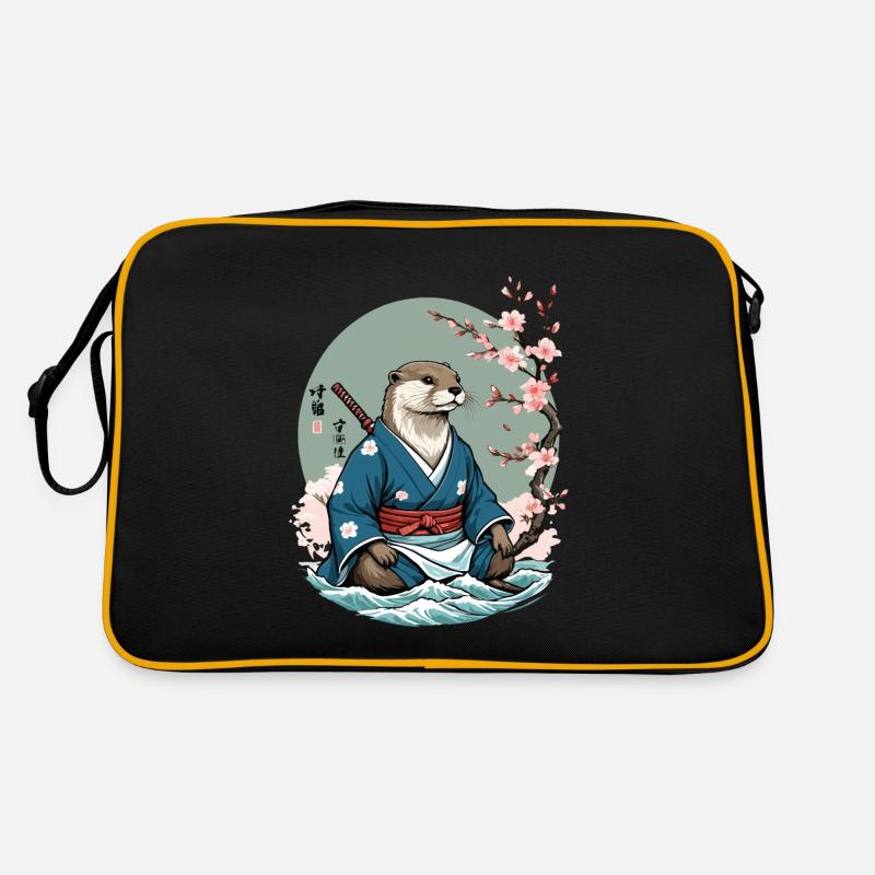 Aesthetic Otter Samurai Vintage Ukiyo-E Design Retro Bag