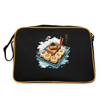 Japanese Sushi Streetwear Aesthetic Design - Retro Bag - black/gold - Back