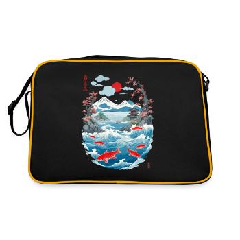 Esthétique Koi Carp Japon Vintage Streetwear - Sac Retro - noir/or - Dos