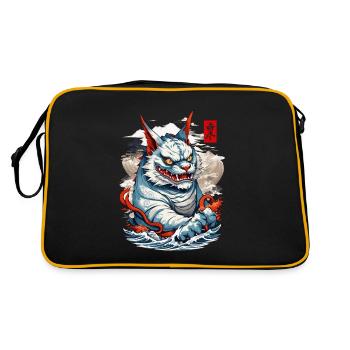 Japon Esthétique Chats Yokai Ukiyo-E Streetwear - Sac Retro - noir/or - Dos