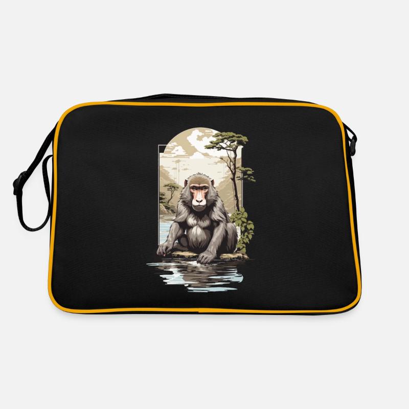 Singe asiatique Nature Esthétique Singe Design Sac Retro