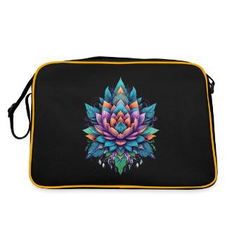 Mandala Lotus Spiritual Aesthetic Design - Retro Bag - black/gold - Back