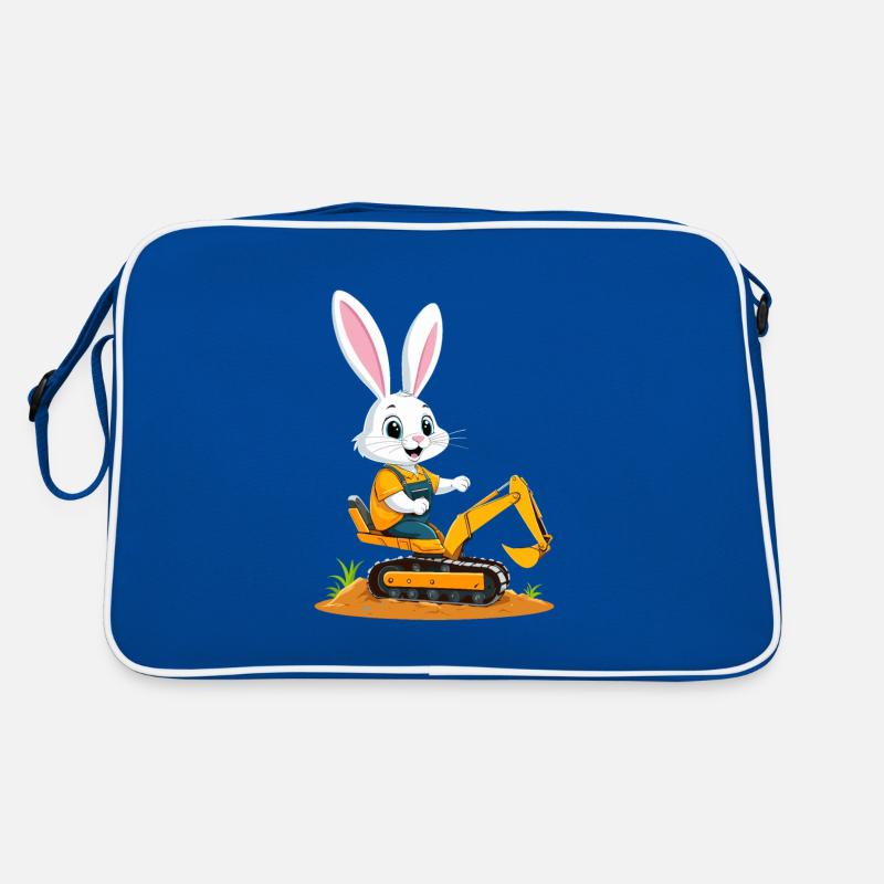 Easter Bunny Excavator Driver Funny Easter Eggs Digging Retro Bag