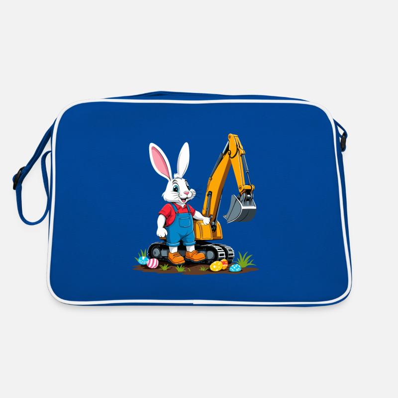 Easter Bunny Excavator Driver Easter Eggs Digging Funny Retro Bag