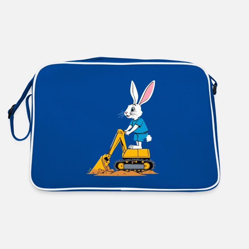 Osterhase Baggerfahrer Lustiges Ostereier Baggern Retro Tasche