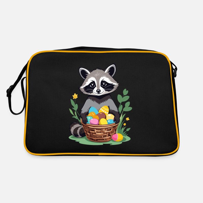 Funny Raccoon Costume Cute Easter Eggs Retro Bag