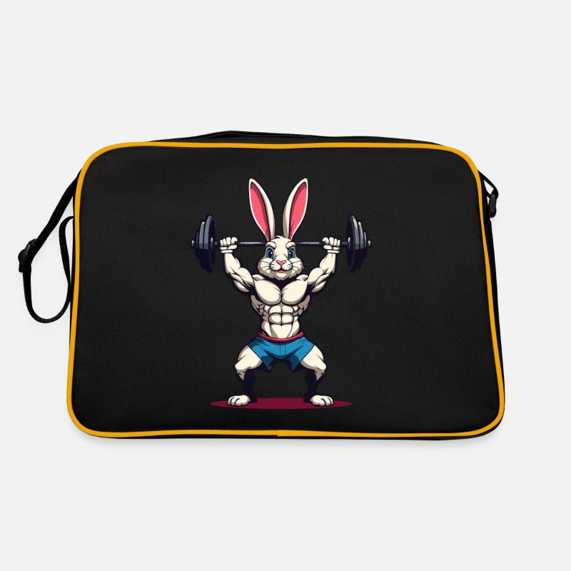 Easter Bunny Body Building Animal Funny Workout Retro Bag
