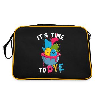Lustiger Spruch Bunt Ei Farben Zu Ostern Künstler - Retro Tasche - Schwarz/Gold - Hinten