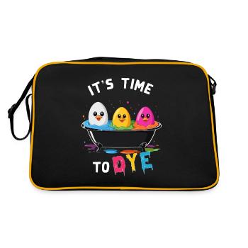 Oeuf Teinture Dire Couleurs Pour Pâques Drôle Coloré - Sac Retro - noir/or - Dos