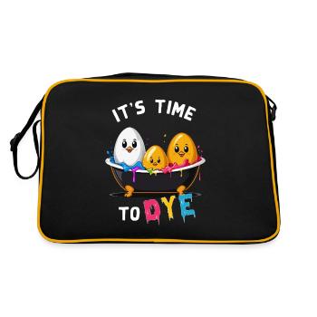 Oeuf Teinture Dire Drôle Coloré Artiste Pâques - Sac Retro - noir/or - Dos