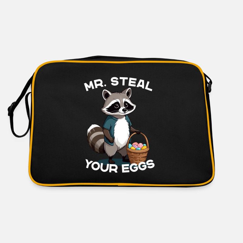 Lustiger Eier Dieb Waschbär Osterhasen Design Retro Tasche