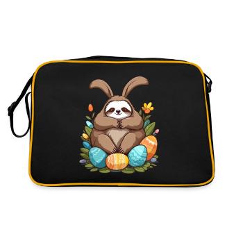 Funny Sloth Easter Bunny Cute Easter Sloth - Retro Bag - black/gold - Back