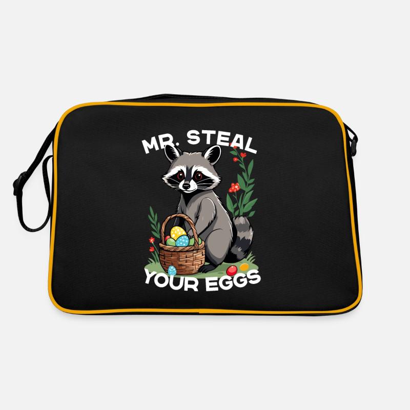Lustiger Eier Dieb Waschbären Osterhasen Design Retro Tasche