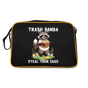 Funny Raccoon Saying Cute Easter Design - Retro Bag - black/gold - Back