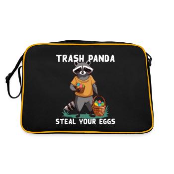 Funny raccoon saying cute Easter design - Retro Bag - black/gold - Back