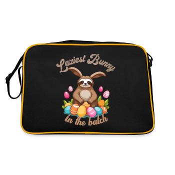 Drôle de dicton Pâques paresseux lapin Motif - Sac Retro - noir/or - Dos