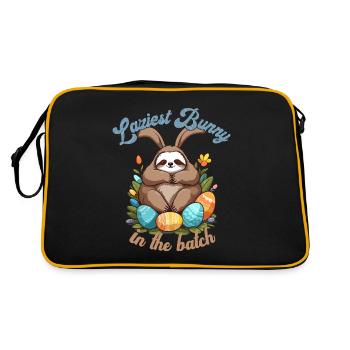 Drôle de dicton paresseux lapin de Pâques emblématique - Sac Retro - noir/or - Dos
