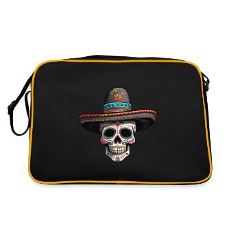 Fête mexicaine emblématique de Sugar Skull - Sac Retro - noir/or - Dos