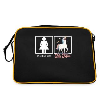 Lustiger Mutter Vergleich Einhorn Mama Design - Retro Tasche - Schwarz/Gold - Hinten