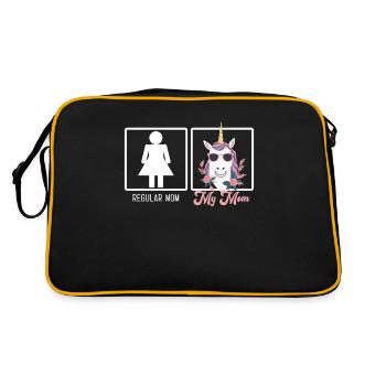Lustiger Mutter Vergleich Einhorn Mama Design - Retro Tasche - Schwarz/Gold - Hinten
