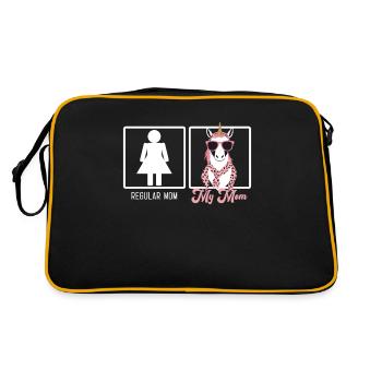 Lustiger Mutter Vergleich Einhorn Mama Stil - Retro Tasche - Schwarz/Gold - Hinten