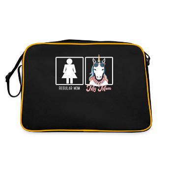 Lustiger Mutter Vergleich Einhorn Mama Design - Retro Tasche - Schwarz/Gold - Hinten