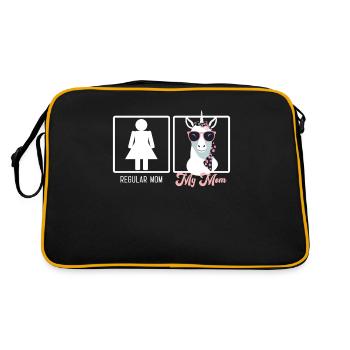 Lustiger Mutter Vergleich Einhorn Mama Design - Retro Tasche - Schwarz/Gold - Hinten