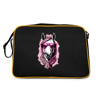 Maman Cheval Cheval Amant Mère Cheval Fille - Sac Retro - noir/or - Dos
