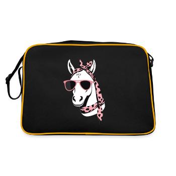 Maman Cheval Cheval Amant Mère Cheval Fille - Sac Retro - noir/or - Dos