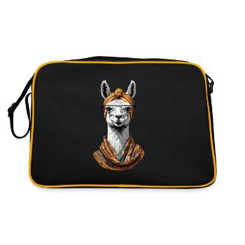 Lama aimant maman drôle Design fête des mères - Sac Retro - noir/or - Dos